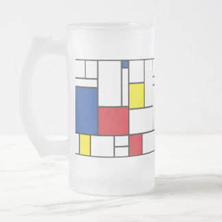 Mondrian Minimalistisch Geometric De Stijl Moderne Mattglas Bierglas