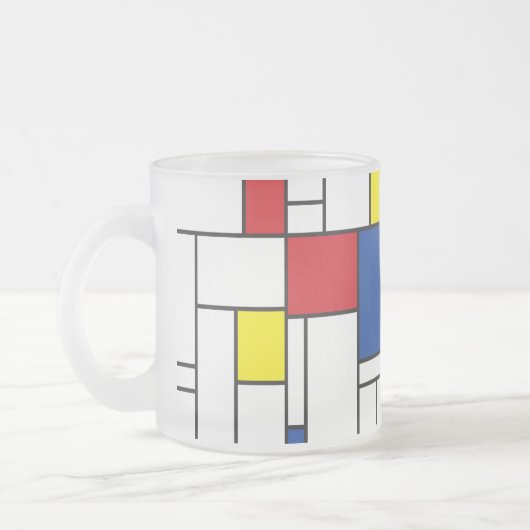 Mondrian Minimalistisch Geometric De Stijl Moderne Mattglastasse (Links)