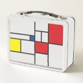Mondrian Minimalistisch Geometric De Stijl Moderne Metall Brotdose (Rückseite)