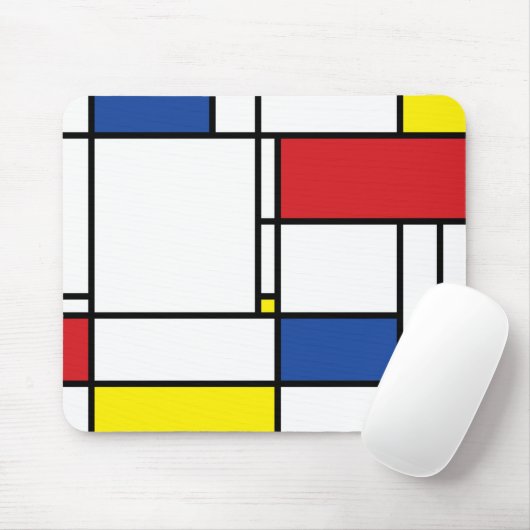 Mondrian Minimalistisch Geometric De Stijl Moderne Mousepad (Mit Mouse)