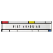 Mondrian Minimalistisch Geometric De Stijl Moderne Namensplakette (Vorderseite)