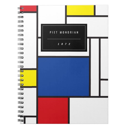 Mondrian Minimalistisch Geometric De Stijl Moderne Notizblock (Vorderseite)