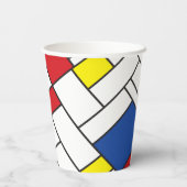 Mondrian Minimalistisch Geometric De Stijl Moderne Pappbecher (Rückseite)
