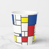 Mondrian Minimalistisch Geometric De Stijl Moderne Pappbecher (Rückseite)