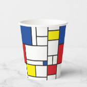 Mondrian Minimalistisch Geometric De Stijl Moderne Pappbecher (Vorderseite)