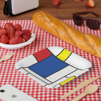 Mondrian Minimalistisch Geometric De Stijl Moderne Pappteller