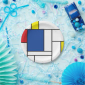 Mondrian Minimalistisch Geometric De Stijl Moderne Pappteller (Party)