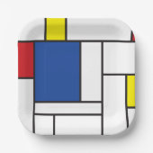 Mondrian Minimalistisch Geometric De Stijl Moderne Pappteller (Vorderseite)