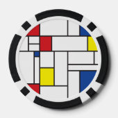 Mondrian Minimalistisch Geometric De Stijl Moderne Pokerchips (Rückseite)