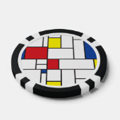 Mondrian Minimalistisch Geometric De Stijl Moderne Pokerchips (Einzeln)