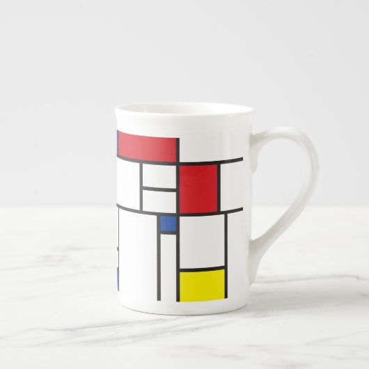 Mondrian Minimalistisch Geometric De Stijl Moderne Porzellantasse (Rechts)