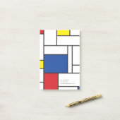 Mondrian Minimalistisch Geometric De Stijl Moderne Post-it Klebezettel (Auf Schreibtisch)