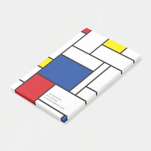 Mondrian Minimalistisch Geometric De Stijl Moderne Post-it Klebezettel (angewinkelt)