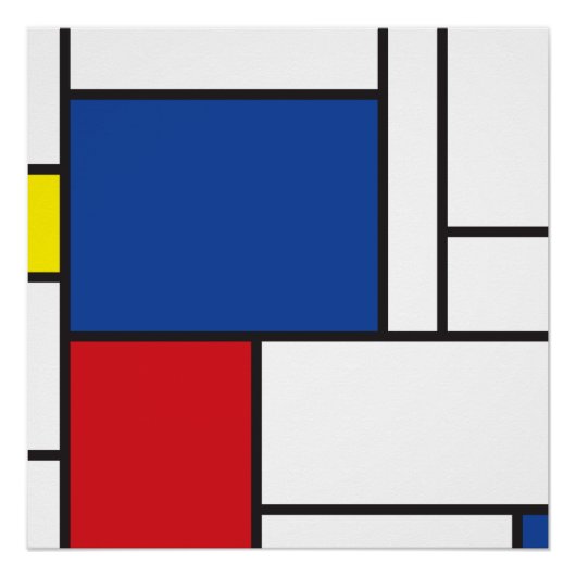 Mondrian Minimalistisch Geometric De Stijl Moderne Poster (Vorderseite)