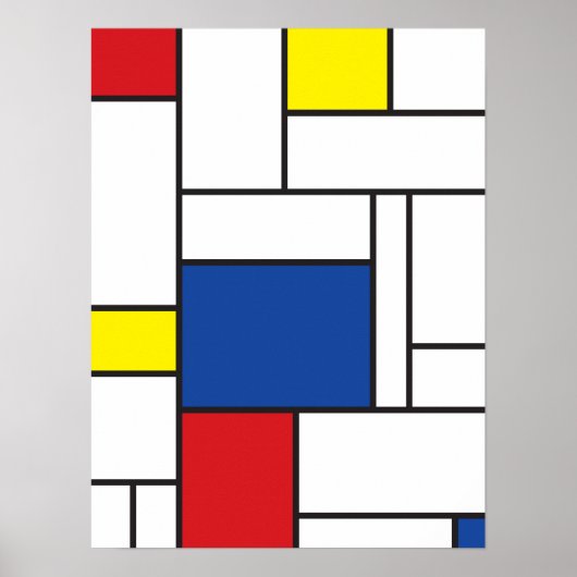 Mondrian Minimalistisch Geometric De Stijl Moderne Poster (Vorne)