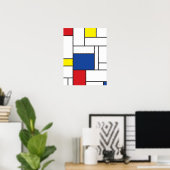 Mondrian Minimalistisch Geometric De Stijl Moderne Poster (Heimbüro)