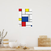 Mondrian Minimalistisch Geometric De Stijl Moderne Poster (Küche)