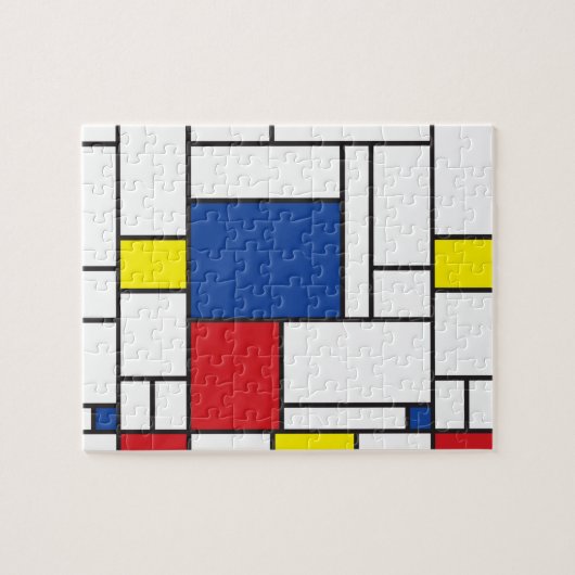 Mondrian Minimalistisch Geometric De Stijl Moderne Puzzle (Horizontal)