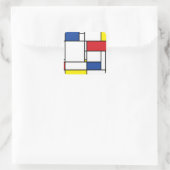 Mondrian Minimalistisch Geometric De Stijl Moderne Quadratischer Aufkleber (Tasche)