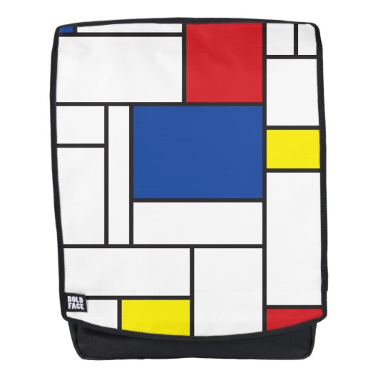 Mondrian Minimalistisch Geometric De Stijl Moderne Rucksack (Vorderseite)
