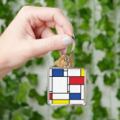 Mondrian Minimalistisch Geometric De Stijl Moderne Schlüsselanhänger (Hand)