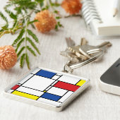 Mondrian Minimalistisch Geometric De Stijl Moderne Schlüsselanhänger (Seite)