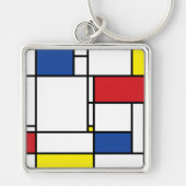 Mondrian Minimalistisch Geometric De Stijl Moderne Schlüsselanhänger (Vorne)