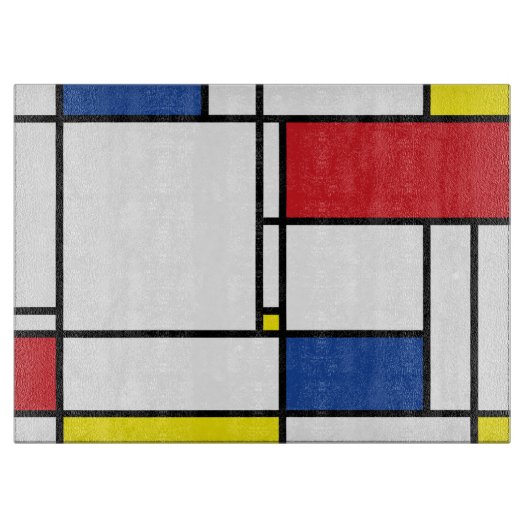 Mondrian Minimalistisch Geometric De Stijl Moderne Schneidebrett (Vorderseite)