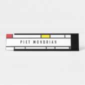 Mondrian Minimalistisch Geometric De Stijl Moderne Schreibtischnamensplakette (Vorderseite )