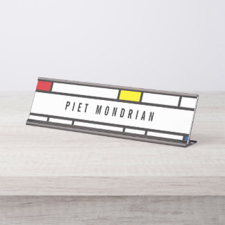 Mondrian Minimalistisch Geometric De Stijl Moderne Schreibtischnamensplakette