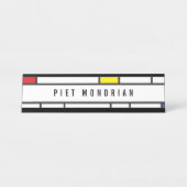 Mondrian Minimalistisch Geometric De Stijl Moderne Schreibtischnamensplakette (Vorderseite )