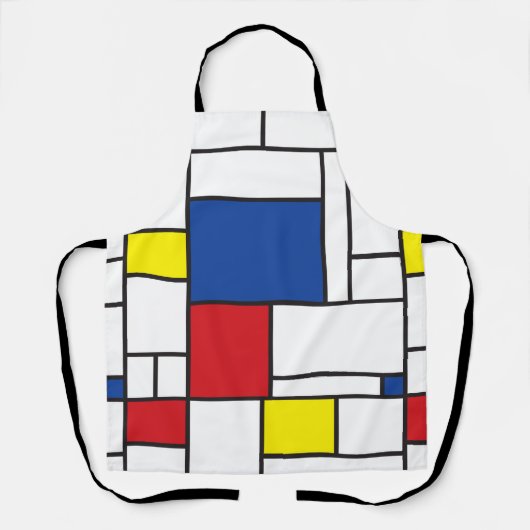 Mondrian Minimalistisch Geometric De Stijl Moderne Schürze (Vorderseite)