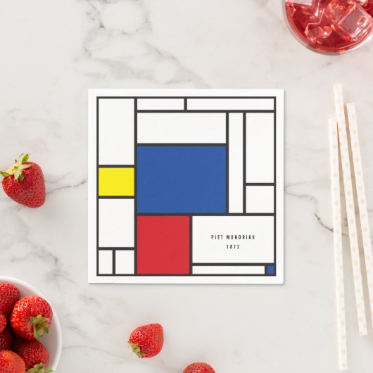 Mondrian Minimalistisch Geometric De Stijl Moderne Serviette (Beispiel)