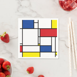 Mondrian Minimalistisch Geometric De Stijl Moderne Serviette