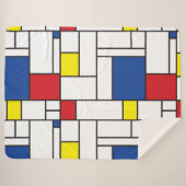 Mondrian Minimalistisch Geometric De Stijl Moderne Sherpadecke (Vorderseite (Horizontal))