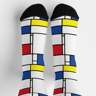 Mondrian Minimalistisch Geometric De Stijl Moderne Socken