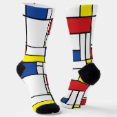 Mondrian Minimalistisch Geometric De Stijl Moderne Socken (Gewinkelt)