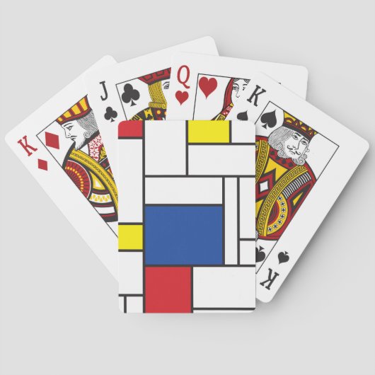 Mondrian Minimalistisch Geometric De Stijl Moderne Spielkarten (Rückseite)