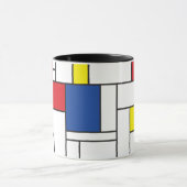 Mondrian Minimalistisch Geometric De Stijl Moderne Tasse (Zentrum)