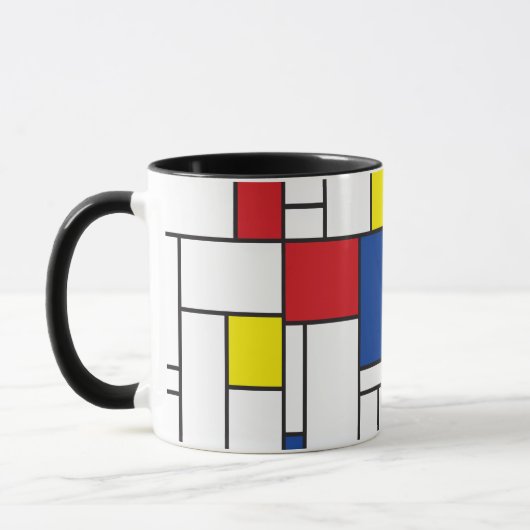 Mondrian Minimalistisch Geometric De Stijl Moderne Tasse (Links)