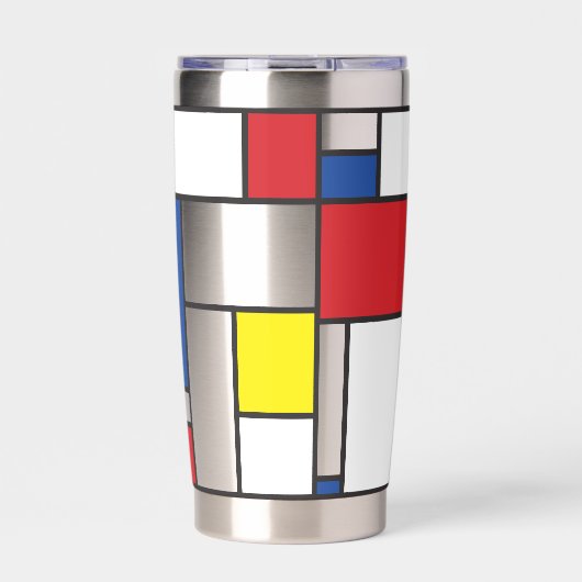 Mondrian Minimalistisch Geometric De Stijl Moderne Thermobecher (Vorderseite)