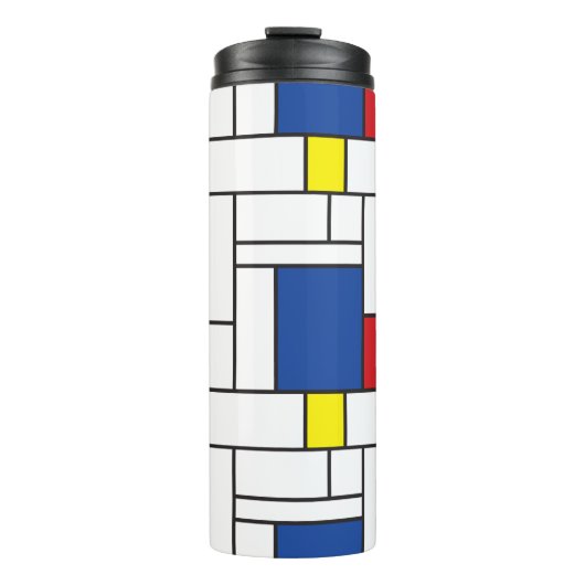 Mondrian Minimalistisch Geometric De Stijl Moderne Thermosbecher (Vorderseite)