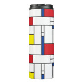 Mondrian Minimalistisch Geometric De Stijl Moderne Thermosbecher (Rückseite)