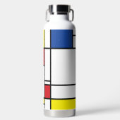 Mondrian Minimalistisch Geometric De Stijl Moderne Trinkflasche (Vorderseite)