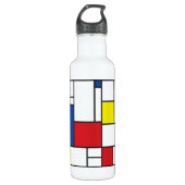 Mondrian Minimalistisch Geometric De Stijl Moderne Trinkflasche (Vorderseite)