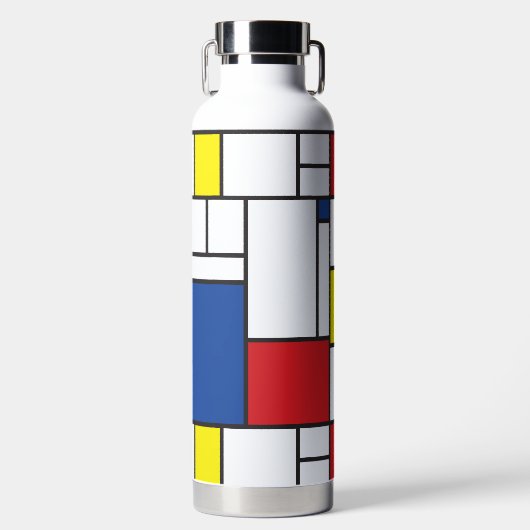 Mondrian Minimalistisch Geometric De Stijl Moderne Trinkflasche (Vorderseite)
