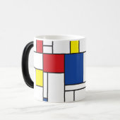 Mondrian Minimalistisch Geometric De Stijl Moderne Verwandlungstasse (Vorderseite Links)