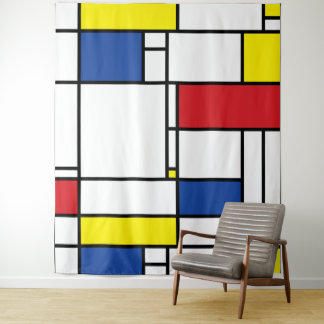 Mondrian Minimalistisch Geometric De Stijl Moderne Wandteppich