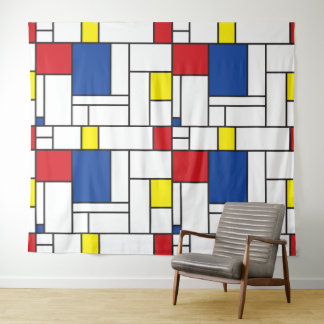 Mondrian Minimalistisch Geometric De Stijl Moderne Wandteppich