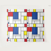 Mondrian Minimalistisch Geometric De Stijl Moderne Wandteppich (Vorderseite (Horizontal))